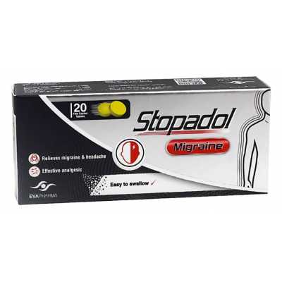 STOPADOL MIGRAINE ( PARACETAMOL + ERGOTAMINE + CAFFEINE + METOCLOPRAMIDE HCL ) 20 FILM-COATED TABLETS